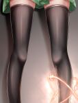  1girl absurdres atom black_legwear commentary_request feet_out_of_frame feng_ling_(fenglingwulukong) glowing green_skirt grey_background highres legs lower_body miniskirt reiuji_utsuho skirt solo thighhighs touhou 