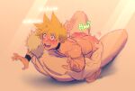  2boys abs ass ass_grab bara blonde_hair blush completely_nude grabbing_another&#039;s_ass groping halo lenga_valentine lvlv male_focus multiple_boys muscular muscular_male nude open_mouth paradiso_guardian radian_(paradiso_guardian) simple_background slapping spanking thick_thighs thighs yaoi 