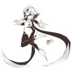  1girl ass breasts claws dated ejami evelynn_(league_of_legends) fingernails greyscale heart high_heels league_of_legends long_hair looking_at_viewer monochrome panties sharp_fingernails signature simple_background solo underwear white_background 