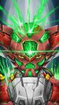  absurdres denjyou23 energy getter_robo glowing highres looking_at_viewer mecha no_humans portrait science_fiction shin_getter-1 shin_getter_robo solo super_robot yellow_eyes 