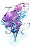  commentary_request full_body gen_2_pokemon highres legendary_pokemon no_humans paws pokemon pokemon_(creature) red_eyes shiny solo standing suicune toes white_background yamanashi_taiki 