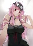  1girl absurdres blush breasts highres hololive hololive_english long_hair messy_hair mori_calliope mori_calliope_(6th_costume) official_alternate_costume pink_hair red_eyes shafpng solo virtual_youtuber 