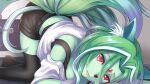  1girl animal_ears animal_nose artist_request black_shorts black_thighhighs black_undershirt cholan_(monster_musume) colored_skin frown game_cg green_hair green_skin green_tail hair_between_eyes lips long_hair looking_at_viewer monster_musume_no_iru_nichijou monster_musume_no_iru_nichijou_online official_art on_floor red_eyes shirt shorts tail thighhighs top-down_bottom-up whiskers white_shirt 