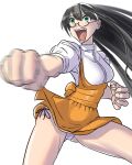  alternate_breast_size anna_miller black_hair breasts commentary_request cosplay cowboy_shot employee_uniform frilled_shirt frills green_eyes hairband kantai_collection long_hair medium_breasts megakura_kinshi motion_blur ooyodo_(kancolle) orange_skirt panties puffy_short_sleeves puffy_sleeves semi-rimless_eyewear shirt short_sleeves side-tie_panties simple_background skirt takeuchi_yuka takeuchi_yuka_(cosplay) teeth translation_request under-rim_eyewear underbust underwear uniform variable_geo waitress white_background white_panties 