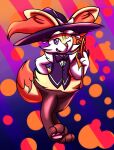 2016 ambiguous_gender anthro big_ears black_ribbon braixen clothed clothing female_(lore) full-length_portrait fur generation_6_pokemon gradient_background hair_braid hat headgear headwear holding_object holding_stick inika-xeathis inner_ear_fluff marisa_kirisame multicolored_body nintendo partially_clothed pawpads paws pokemon pokemon_(species) portrait purple_eyes red_body red_fur red_nose ribbons simple_background solo standing stick touhou tuft two_tone_body two_tone_tail wearing_hat white_ribbon witch_costume witch_hat yellow_body yellow_fur