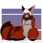 ailurid anthro big_ears bodily_fluids canid canine cum ertonhin fennec fox genital_fluids hi_res hybrid intersex mammal nibbles_(snowypaws) paws red_panda