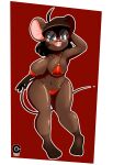 absurd_res anthro bikini breasts butt clothing cranebear female gwen_geek gwen_martin hi_res mammal mouse murid murine pinup pose rodent solo swimwear thick_thighs