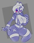animatronic anthro big_breasts blush breasts clothed clothing cryptiacurves eyeshadow female five_nights_at_freddy&#039;s five_nights_at_freddy&#039;s_2 fredina&#039;s_nightclub gloves handwear hi_res lipstick machine makeup marie_(cally3d) marionette_(fnaf) robot scottgames smile solo zipper