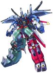  abyss_gundam chaos_gundam clenched_hands full_body funbolt gaia_gundam gattai gundam gundam_seed gundam_seed_destiny impulse_gundam mecha mobile_suit no_humans robot saviour_gundam shoulder_cannon white_background 