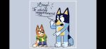 angry anthro bandit_heeler bingo_heeler bluey_(series) canid canine clothing comic duo female gab_felis male mammal spanish_text text