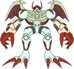  absurdres arkadimon_perfect armor bandai claws creature digimon digimon_story:_cyber_sleuth_hacker&#039;s_memory fangs full_armor full_body highres horns monster no_humans official_art solo tentacles transparent_background wings 