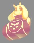 anthro big_breasts breasts clothed clothing digital_media_(artwork) eldiipiid female fur herm hi_res horn intersex simple_background smile solo toriel undertale undertale_(series) white_body white_fur