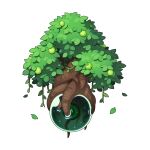  chibi core floating food fruit full_body hell_tree leaf no_humans official_art plant ragnarok_online simple_background solo transparent_background tree vines yuichirou 