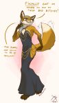 absurd_res anthro canid canine clothing destrustor dialogue dress fox girly grin hair hi_res male mammal shiro_caecilius silver_hair smile solo