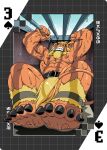 abs anthro bandai_namco blonde_hair bodily_fluids clenched_teeth covering covering_crotch digimon digimon_(species) hair hi_res imprisonment leomon male muscular muscular_anthro muscular_male nipples nude pecs prison prison_bars roaringmoon solo sweat teeth