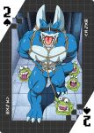 abs anthro arms_tied bandai_namco bdsm blindfold bondage bound digimon digimon_(species) exveemon feral group hi_res male muscular muscular_anthro muscular_male nipples numemon pecs restraints roaringmoon rope rope_bondage rope_harness