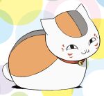  :3 animal bell calico cat cat_day collar jingle_bell looking_to_the_side natsume_yuujinchou no_humans nyanko-sensei rabitan1022 red_collar slit_pupils 