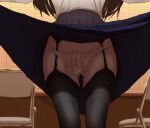  animated animated_gif brown_hair covered_penis erection faceless faceless_female futanari large_penis long_hair original penis pussy skirt thighhighs tontekiss_(artist) underwear zooming_in 