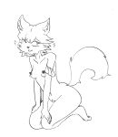  absurd_res anthro blush blush_lines breasts canid canine canis cheek_tuft chest_tuft efradraws facial_tuft female graphite_(artwork) hair hi_res kasni_(efradraws) mammal monochrome nipples northwind_(efradraws) nude pencil_(artwork) posed pubes short_hair sketch small_breasts solo traditional_media_(artwork) tuft wolf 