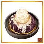 artist_logo food food_focus highres ice_cream no_humans original pastry plate pudding white_background yuki00yo 