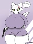  3:4 angry anthro aquatic_gastropod big_breasts blista_kanjo breasts clothed clothing digital_media_(artwork) english_text female gastropod gun hi_res holding_object holding_weapon huge_breasts huge_thighs iker_(zaclyn) looking_at_viewer marine mollusk nudibranch ranged_weapon sea_slug shaded simple_background slug solo solo_focus speech_bubble text thick_thighs watermark weapon 