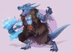  anthro armor axe clothed clothing digital_media_(artwork) dragon fur hi_res holding_object horn kinvil male muscular mythological_creature mythological_scalie mythology scalie simple_background smile solo tail teeth tongue warrior weapon 