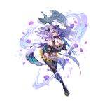  1girl black_panties black_thighhighs breasts camilla_(fire_emblem) camilla_(resplendent)_(fire_emblem) cleavage fake_horns fire_emblem fire_emblem_fates fire_emblem_heroes full_body gloves hair_over_one_eye horns large_breasts long_hair official_alternate_costume official_art panties purple_eyes purple_gloves purple_hair simple_background solo tachi-e thighhighs thighs third-party_source transparent_background underwear wavy_hair 