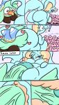 anthro beak big_butt big_penis birdon blue_body breasts butt chinchilla chinchillid comic duo elfilin emad_the_birdon english_text female flower genitals green_body heart_symbol hi_res kirby_(series) kirby_and_the_forgotten_land lewdchuu_(artist) male male/female mammal nintendo penetration penis plant rodent sex starling_(species) surprise text vaginal vaginal_penetration vein veiny_penis wings