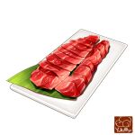  artist_logo food food_focus meat no_humans original raw_meat simple_background tray white_background yuki00yo 
