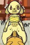  abdominal_bulge animal_crossing anthro big_breasts bottomless breasts canid canine canis clothed clothed_sex clothing cowgirl_position domestic_dog duo female female_on_top from_front_position goldie_(animal_crossing) heart_eyes heart_symbol human klutzatdusk licking licking_lips looking_pleasured male male/female mammal nintendo nipple_outline offscreen_male on_bottom on_top penetration riding sex shirt tank_top tongue topwear vaginal vaginal_penetration wide_hips 