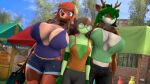 3d_(artwork) 4k absurd_res anthro antlers big_breasts bovid bovine breast_envy breasts brown_hair buckteeth cattle cleavage clothed clothing deer digital_media_(artwork) donglysfm eyewear female flat_chested freya_(donglysfm) glasses green_hair group hair hi_res horn huge_breasts lily_springtail_(donglysfm) lizard mammal mature_female neck_tuft outside red_hair reptile revamped_anthros scalie size_difference slightly_chubby slightly_chubby_female source_filmmaker_(artwork) tea_tree_(donglysfm) teeth trio tuft