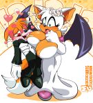 breasts female hi_res invalid_tag kissing mature_female miles_prower moisesgrafic rouge_the_bat sega short_stack sonic_the_hedgehog sonic_the_hedgehog_(series) tails_(disambiguation)