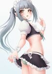  ass erect_nipples kantai_collection kasumi_(kancolle) maid makura_(user_jpmm5733) pantsu skirt_lift 