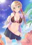  aonu_koru bikini_top nopan open_shirt seifuku swimsuits thighhighs undressing 