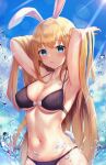  animal_ears bikini bitseon bunny_ears swimsuits wet 