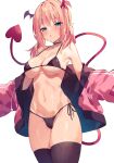  bikini open_shirt pointy_ears swimsuits tagme tail thighhighs unacchi wings 