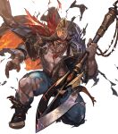  eyepatch fire_emblem fire_emblem_heroes horns nintendo pirate so-taro surtr_(fire_emblem) torn_clothes weapon 
