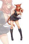  animal_ears bike_shorts final_fantasy final_fantasy_xiv megane miqo&#039;te no_bra open_shirt seneka_grafika skirt_lift tail 