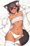  animal_ears bikini mathew_(srmmk_mce) open_shirt swimsuits tagme tail 