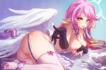  angel ass breast_hold cream heels jibril_(no_game_no_life) mitsu_(mitsu_art) naked_apron nipples no_game_no_life pussy stockings thighhighs uncensored wings 