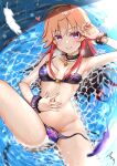  bikini mabanna ninomiya_asuka panty_pull swimsuits the_idolm@ster the_idolm@ster_cinderella_girls wet 