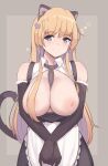  animal_ears breasts folait lactation maid nekomimi nipples no_bra open_shirt tail 