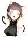  animal_ears kisaragi_yaya nekomimi no_bra sweater tagme tail 