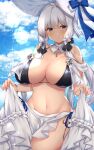  azur_lane bikini illustrious_(azur_lane) mamizu skirt_lift swimsuits 