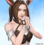  animal_ears final_fantasy miqo&#039;te naofaro no_bra tattoo 