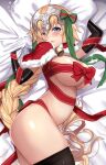  christmas fate/grand_order jeanne_d&#039;arc naked_ribbon pantyhose untsue 
