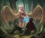  angel armor bachzim see_through sword wings 