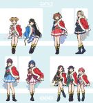  aijou_karen daiba_nana disc_cover hanayagi_kaoruko hoshimi_junna isurugi_futaba kagura_hikari mebachi megane saijou_claudine shoujo_kageki_revue_starlight skirt_lift tendou_maya tsuyuzaki_mahiru uniform 