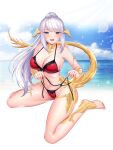  banglinh1997 bikini heterochromia horns swimsuits tagme tail undressing 