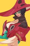  1girl absurdres black_hair guilty_gear guilty_gear_strive hat highres i-no jacket looking_at_viewer red_headwear red_jacket short_hair sunglasses tinted_eyewear venus_symbol very_short_hair witch_hat 